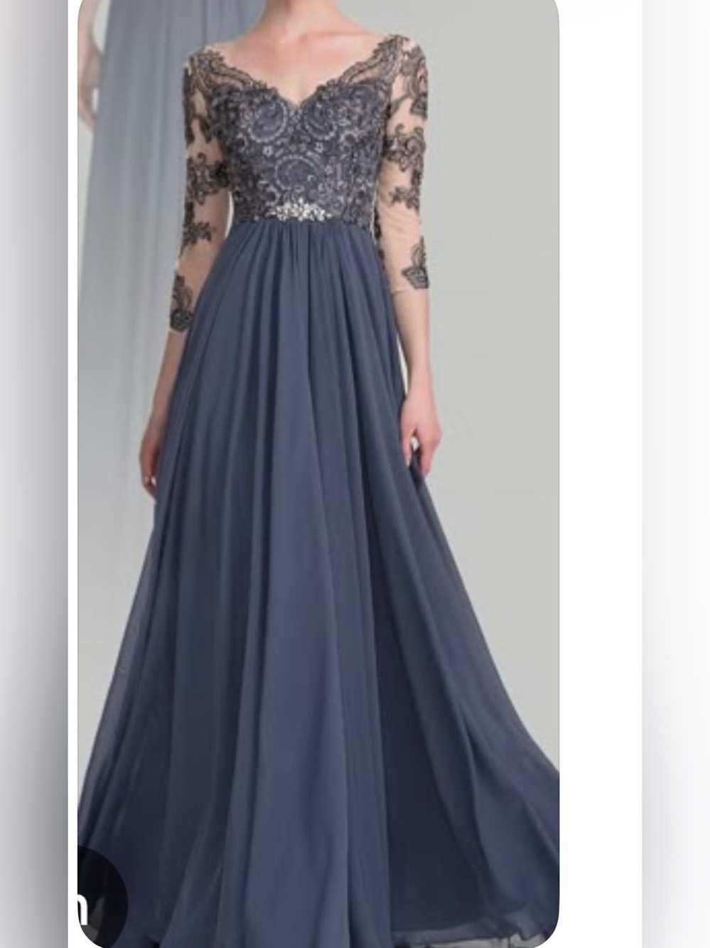 JJ's House Retha Stormy A-line V-Neck Beading Lace Dress #114234 Regular 4